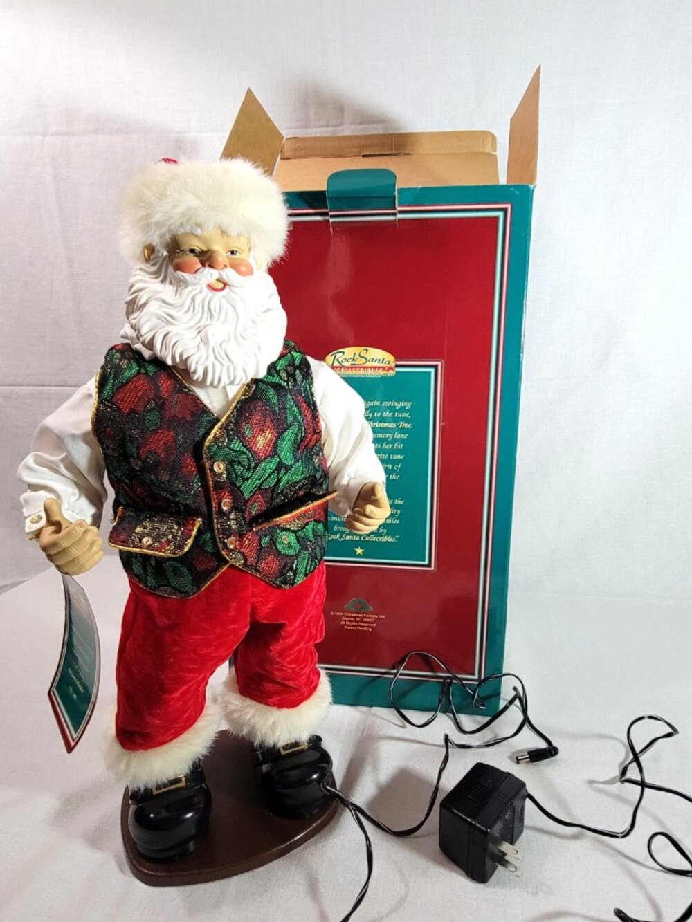 Vtg 1999 Rockin Around Santa Animated Dancing Musical Brenda Lee W/ Box Works